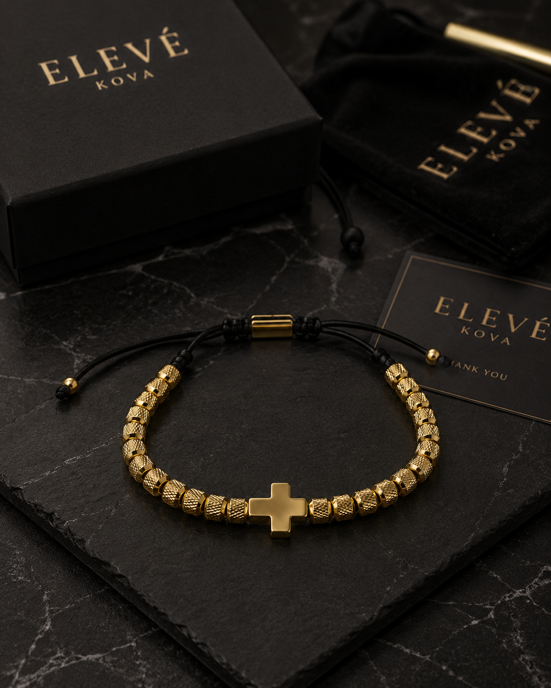 ELEVÉ Kova Faith Cross Bracelet