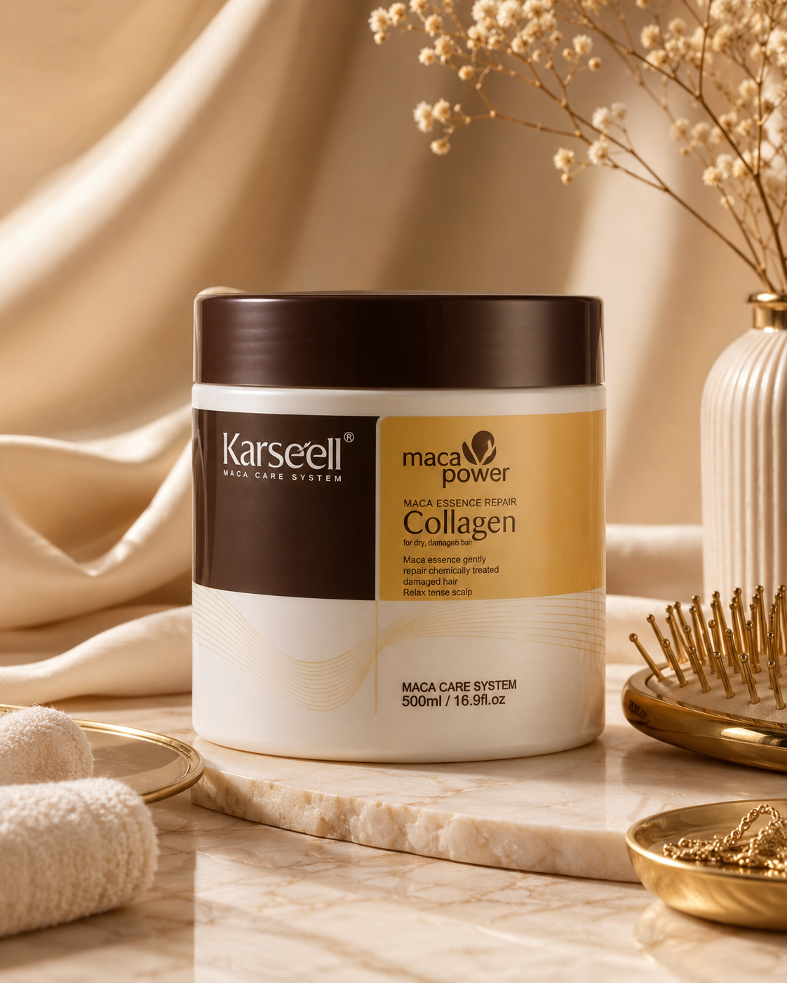 Karseell Collagen Hair Mask – Luxury Deep Repair Treatment | Salon Silk Finish | ELEVÉ Kova Beauty