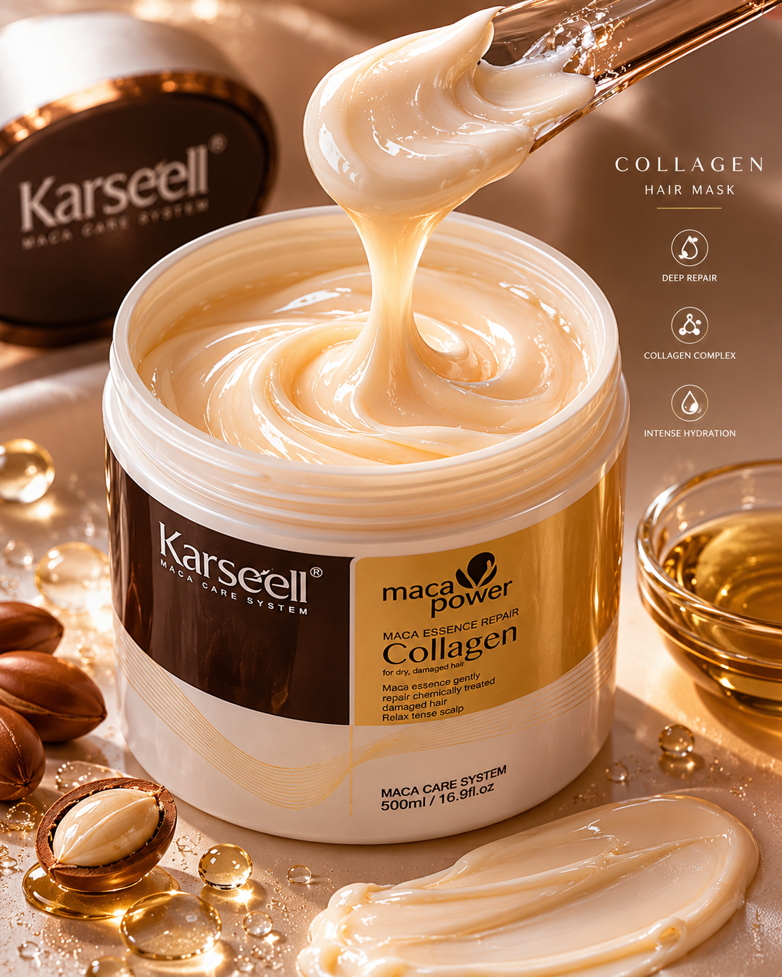 Karseell Collagen Hair Mask – Luxury Deep Repair Treatment | Salon Silk Finish | ELEVÉ Kova Beauty